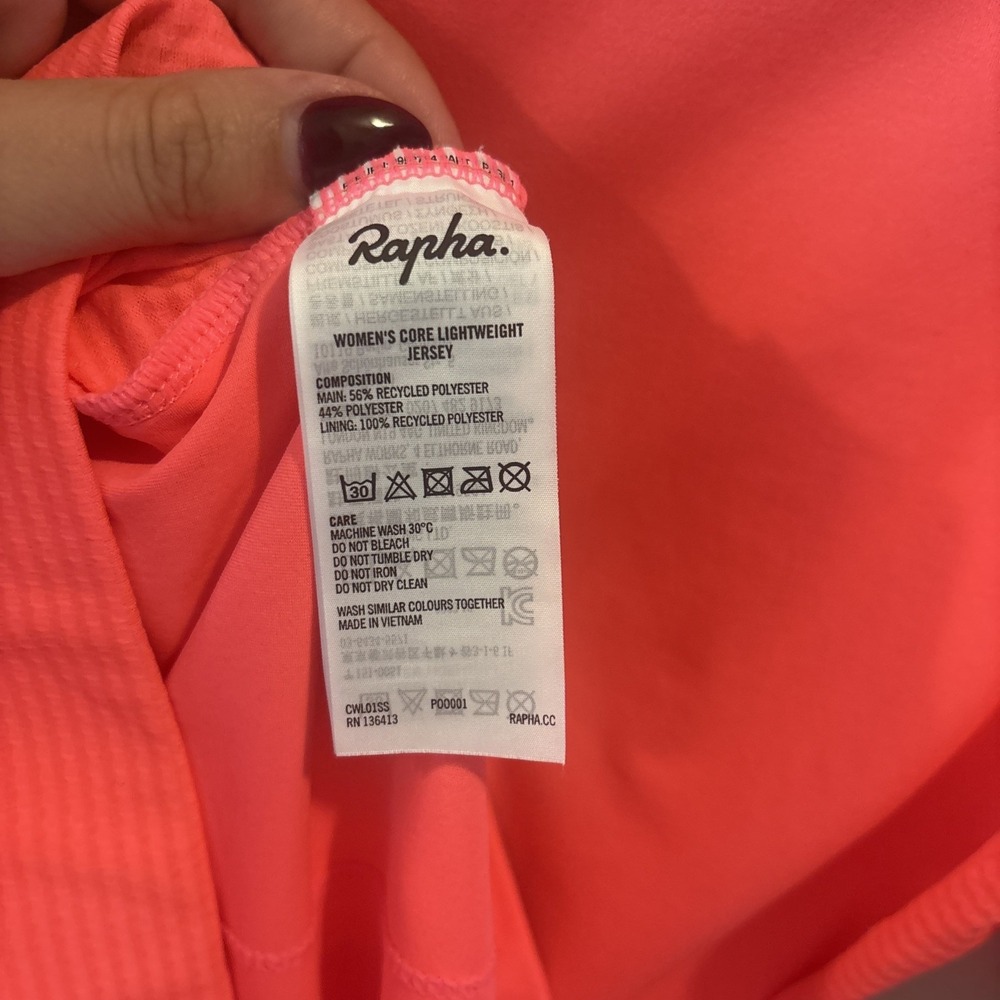 Rapha Core Woman's Short-Sleeve Jersey High-Vis Pink Size Medium - Picture 6 of 6